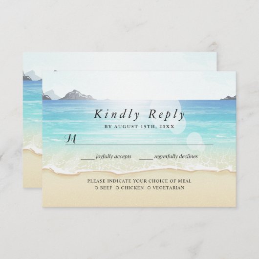 Réponse RSVP à thème Plage (Devant / Derrière)