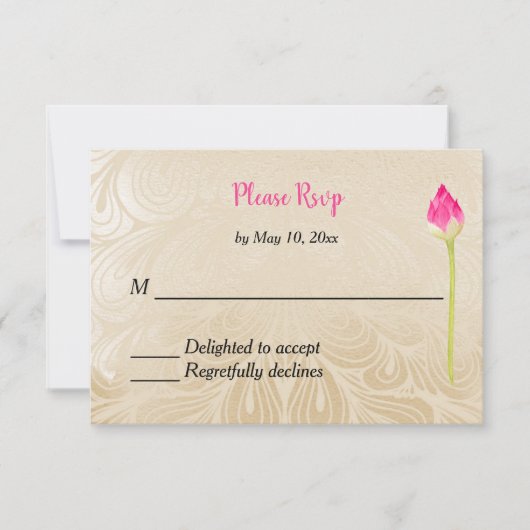 Réponse RSVP à une invitation de mariage hindou in (Devant)