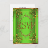 Réponse RSVP Anniversaire Partie Lime Gold (Devant / Derrière)