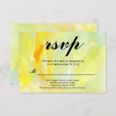 réponse RSVP aquarelle abstraite jaune (Devant / Derrière)
