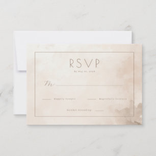 Réponse RSVP aquarelle beige sophistiquée