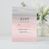 Réponse RSVP Aquarelle Moderne Rose et Gris Embarr (Debout devant)