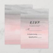 Réponse RSVP Aquarelle Moderne Rose et Gris Embarr (Devant / Derrière)