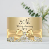 Réponse RSVP Arc Floral Tourbillonnant Or 50e Anni (Debout devant)
