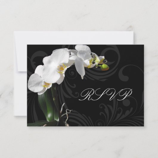 Réponse RSVP assortie à l'orchidée noir et blanc d (Devant)