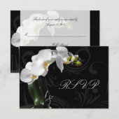 Réponse RSVP assortie à l'orchidée noir et blanc d (Devant / Derrière)