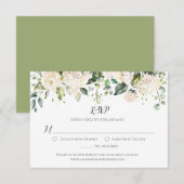 Réponse RSVP aux pivoines et roses blanches aquare (Devant / Derrière)