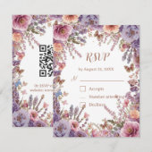 Réponse RSVP avec code QR pour la Lavande Rose Sau (Devant / Derrière)