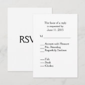 Réponse RSVP blanche simple avec choix de menu Mar (Devant / Derrière)