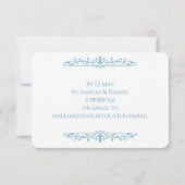 Réponse RSVP bleu et blanc Régence (Dos)