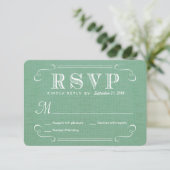 Réponse RSVP Burlap Mint Green Rustic Deluxe (Debout devant)