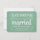 Réponse RSVP Burlap Mint Green Rustic Deluxe (Dos)