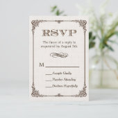 Réponse RSVP Cadre Vintage Lin Ivoire (Debout devant)