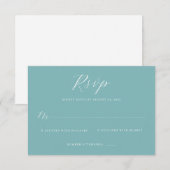 Réponse RSVP Calligraphie Turquoise Élégante (Devant / Derrière)