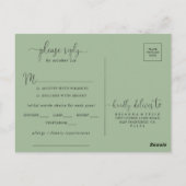 Réponse RSVP Choix de Menu Eucalyptus Vert Minimal (Dos)