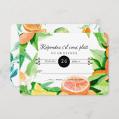 Réponse RSVP Citrus Orange Kumquat Lemon Feuilles (Devant / Derrière)
