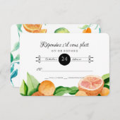 Réponse RSVP Citrus Orange Kumquat Lemon Simple (Devant / Derrière)