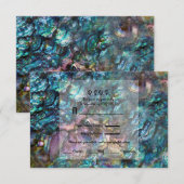 Réponse RSVP Coquille d'ormeau iridescent arc-en-c (Devant / Derrière)