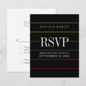 Réponse RSVP Couleurs de la Fierté Gay Mariage (Devant / Derrière)
