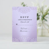 Réponse RSVP damassé vintage violet (Debout devant)