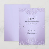 Réponse RSVP damassé vintage violet (Devant / Derrière)