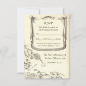 Réponse RSVP de la carte d'Israël Antique Bar Mitz (Dos)