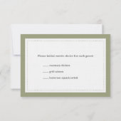 Réponse rsvp de mariage à bordure verte (Dos)