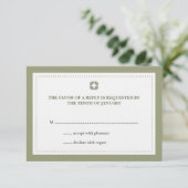 Réponse rsvp de mariage à bordure verte (Debout devant)