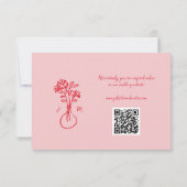 Réponse RSVP de mariage avec cadre rose-rouge à ma (Dos)