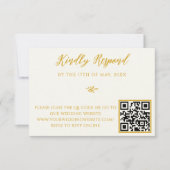 Réponse RSVP de mariage avec code QR de fleur sauv (Devant)