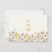 Réponse RSVP de mariage avec code QR de fleur sauv (Dos)