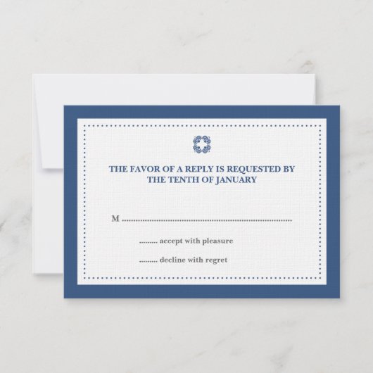 Réponse rsvp de mariage bleu marine (Devant)
