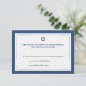 Réponse rsvp de mariage bleu marine (Debout devant)