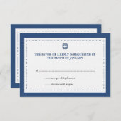 Réponse rsvp de mariage bleu marine (Devant / Derrière)