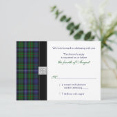Réponse RSVP de mariage celtique avec tartan de ch (Debout devant)