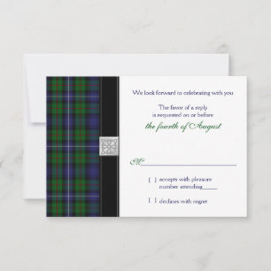 Réponse RSVP de mariage celtique tartan de chasse 
