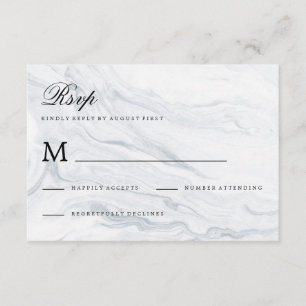 Réponse RSVP de mariage de marbre