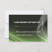 Réponse RSVP de mariage de motard/e de route verte (Dos)