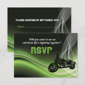 Réponse RSVP de mariage de motard/e en vélo de rou (Devant / Derrière)