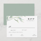 Réponse RSVP de mariage de verdure luxuriante (Devant / Derrière)