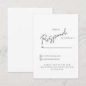 Réponse RSVP de mariage dîner et danse Blanc (Devant / Derrière)