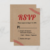 Réponse RSVP de mariage kraft rustique de sport de (Devant / Derrière)