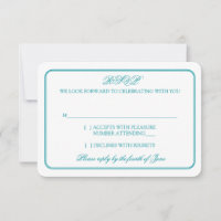 Réponse RSVP de mariage traditionnel sarcelle et b