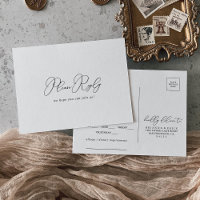 Réponse RSVP de menu minimaliste chic élégant