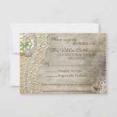 Réponse RSVP de réception de mariage en dentelle r (Devant)