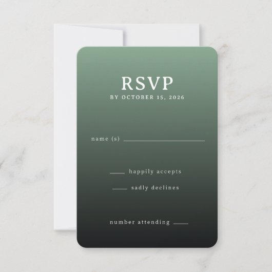 Réponse RSVP Dégradé Vert Élégant (Devant)
