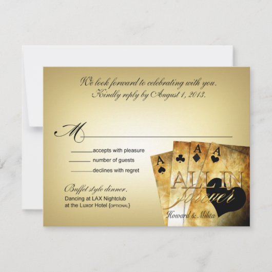 Réponse RSVP Deluxe Howard et Milita Las Vegas (Devant)