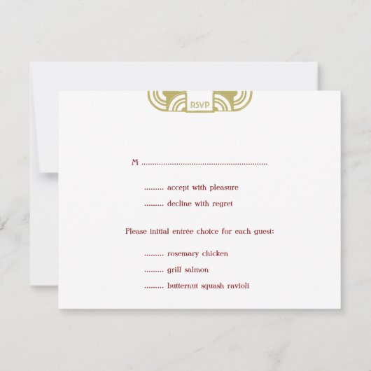 Réponse RSVP d'encapsulation de mariage en velours (Dos)