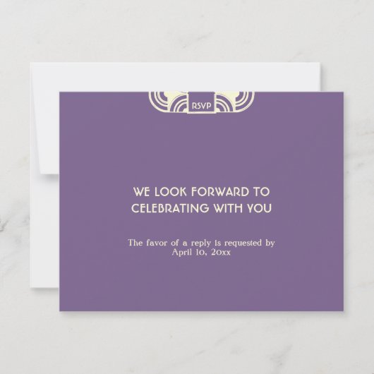 Réponse RSVP du boîtier mariage violet profond (Devant)