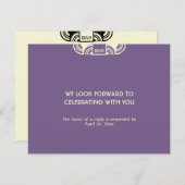 Réponse RSVP du boîtier mariage violet profond (Devant / Derrière)